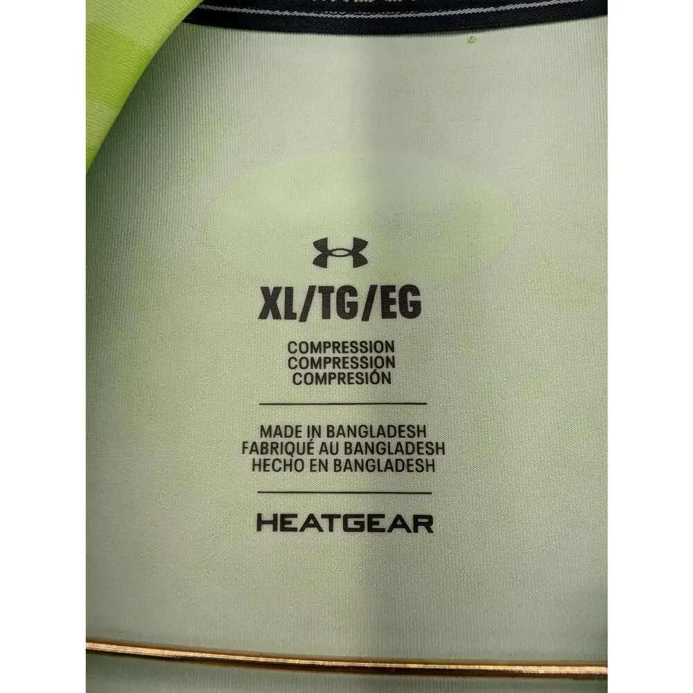 NWT Under Armour HeatGear Printed Men's Short Sleeve in Morph Green size XL